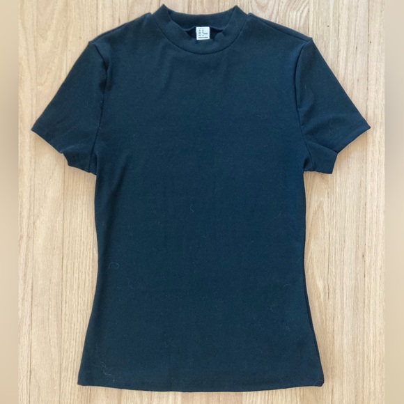 Verdusa Women's Basic Mock Neck Tee Top Black - Picture 1 of 2